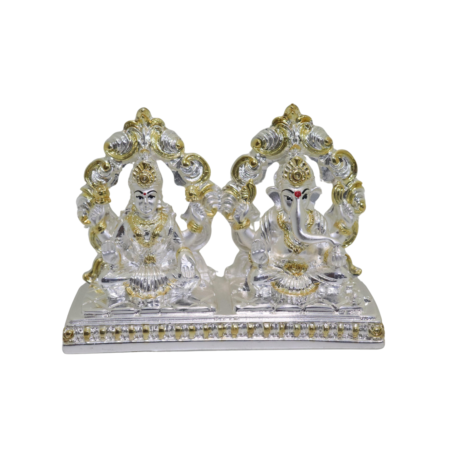 Silver and Gold plated ganesh lakshmi