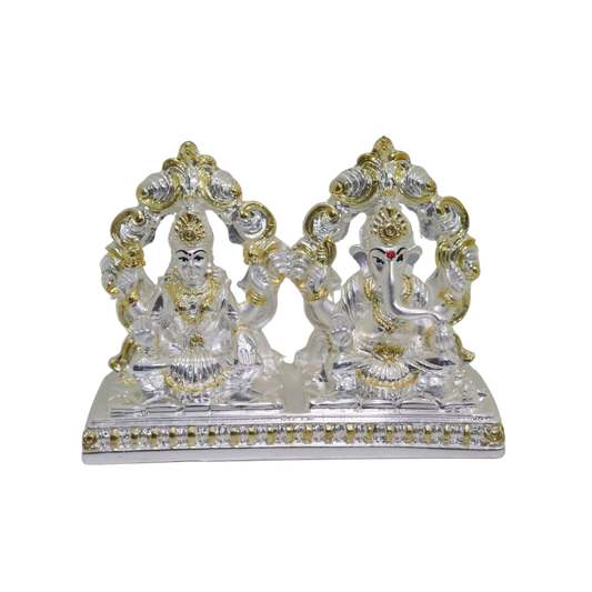 Silver and Gold plated ganesh lakshmi