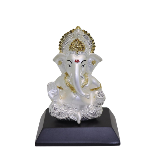 Silver plated ganesh idol