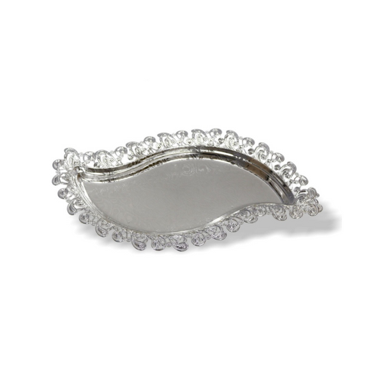 German silver paisley shaped platter