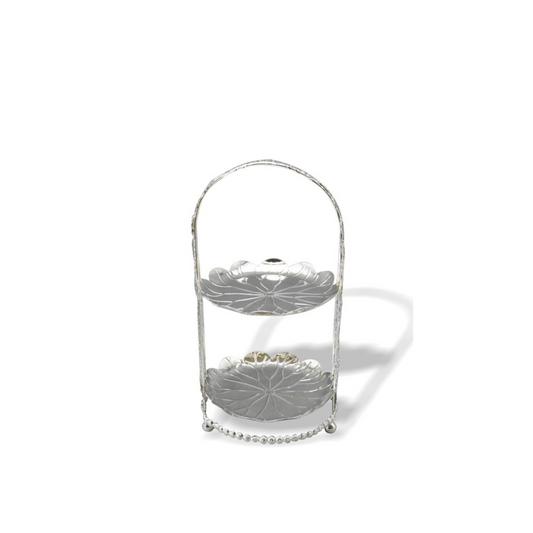 Round Base Flower Basket 2 Tier With Handle