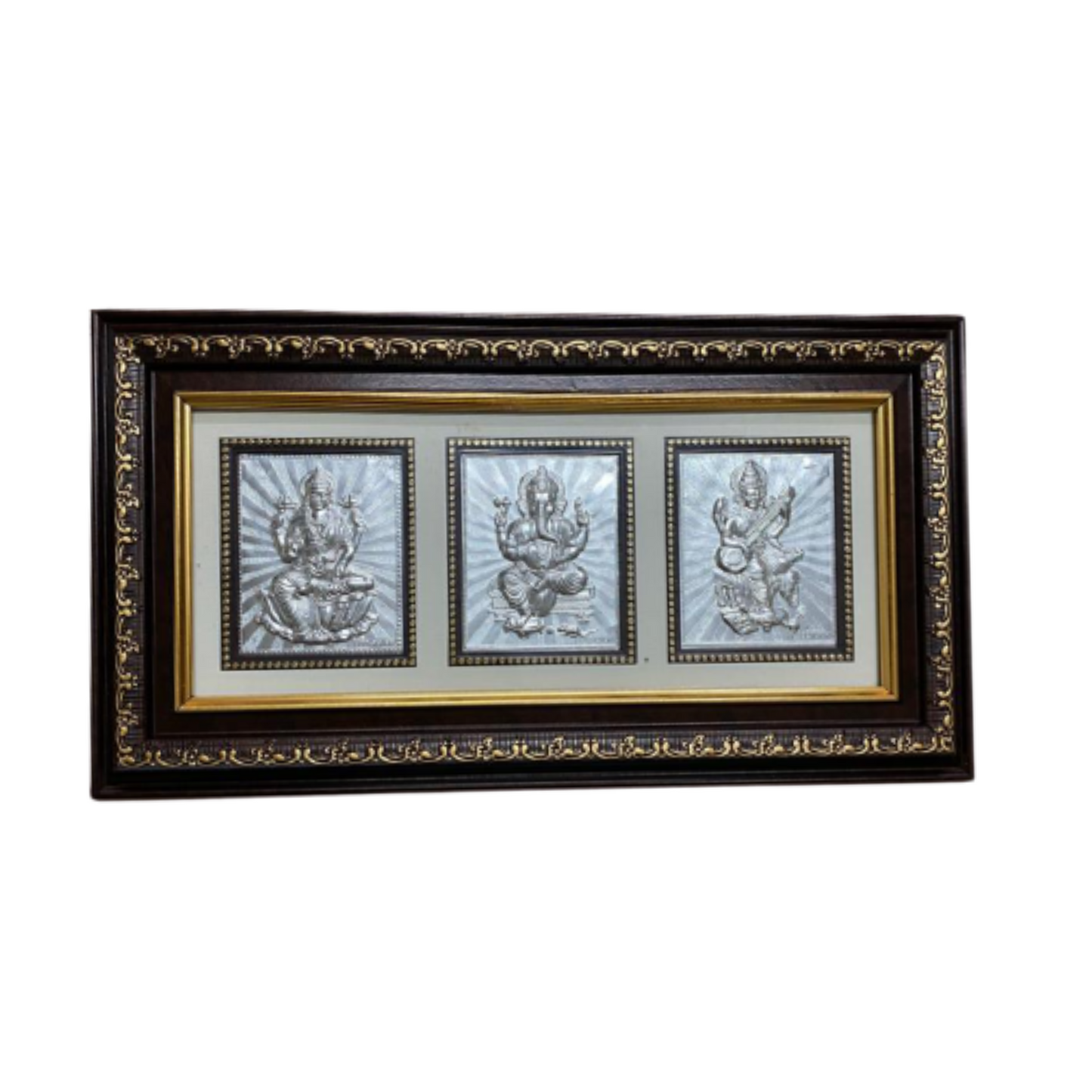 999 Silver Ganesh Lakshmi Frame
