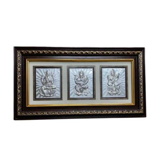 999 Silver Ganesh Lakshmi Frame