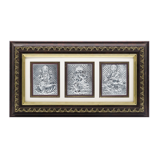 999 Silver Ganesh Lakshmi  Saraswati Frame