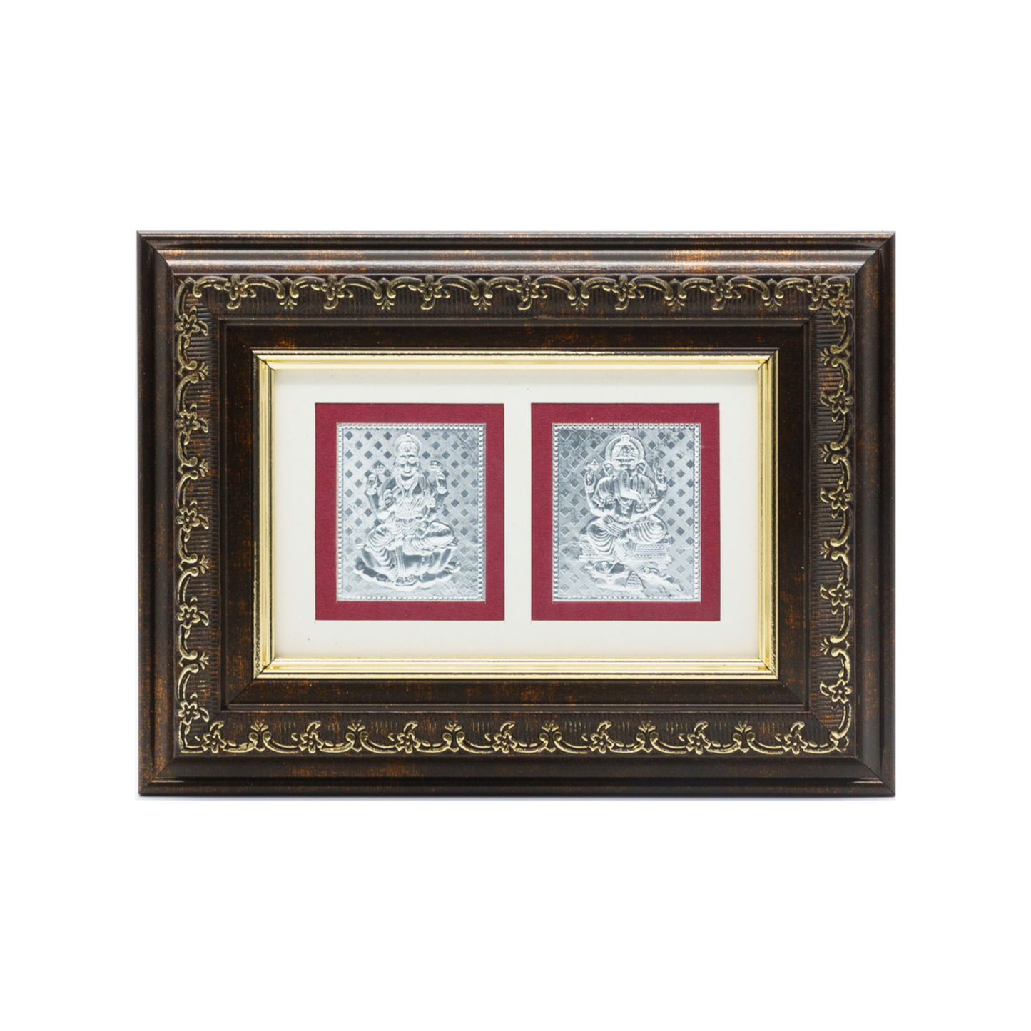 999 Silver Ganesh Lakshmi Frame