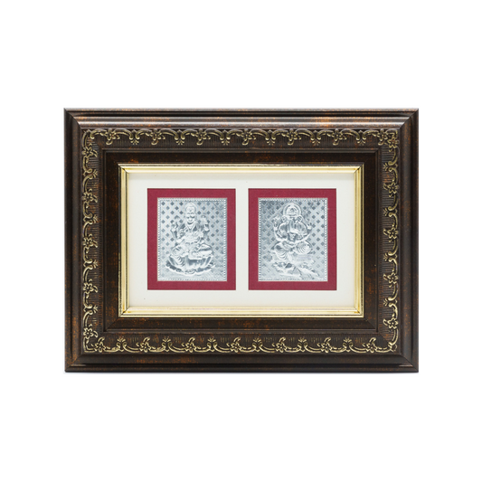 999 Silver Ganesh Lakshmi Frame