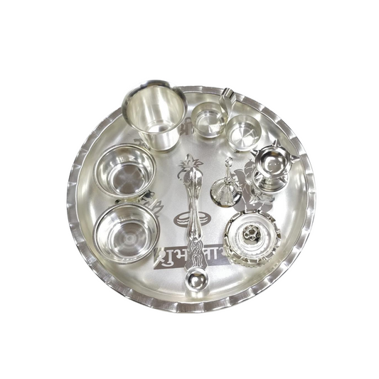 Silver Plated Pooja Thali Set