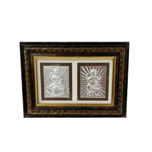 999 Silver Ganesh Lakshmi Frame