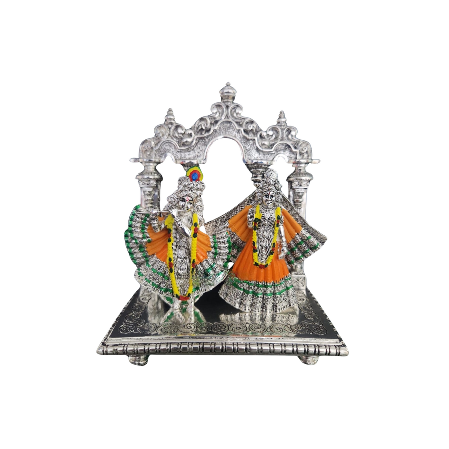 Silver Plated RadhaKrishna Idol