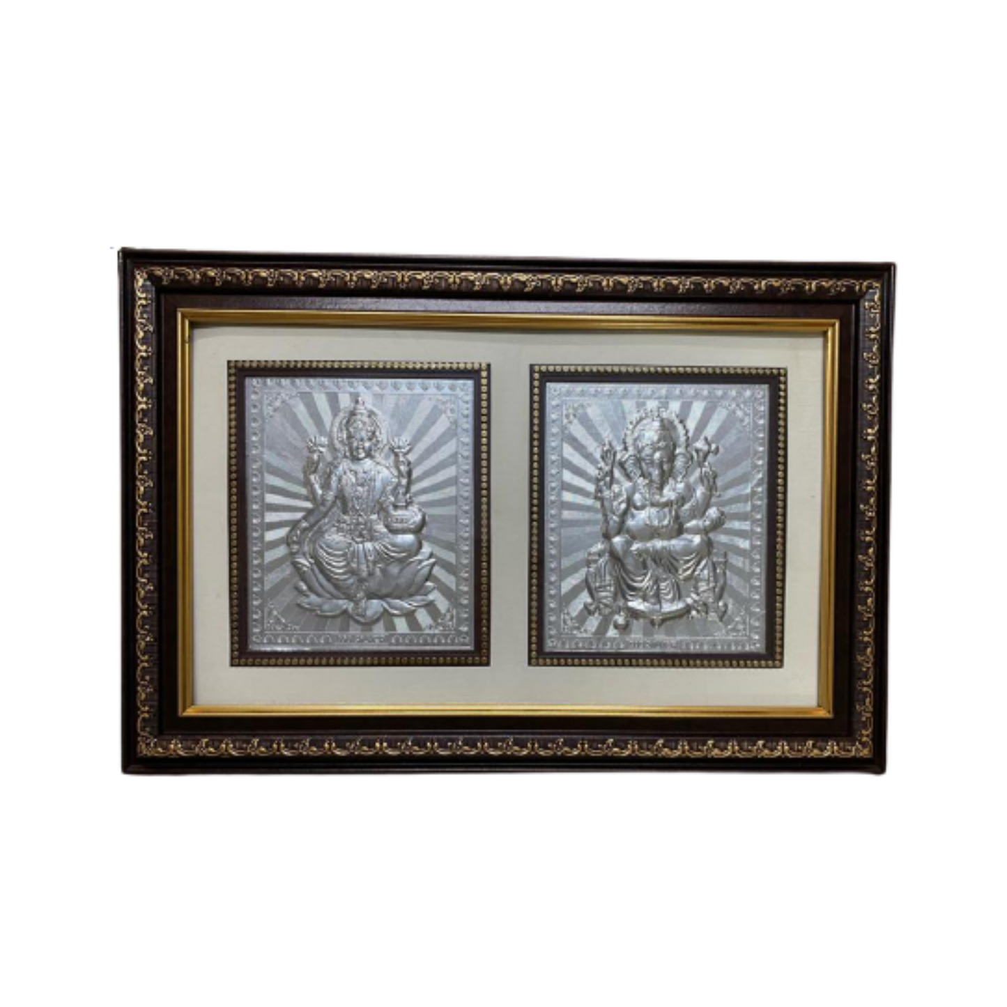 999 Silver Ganesh Lakshmi Frame