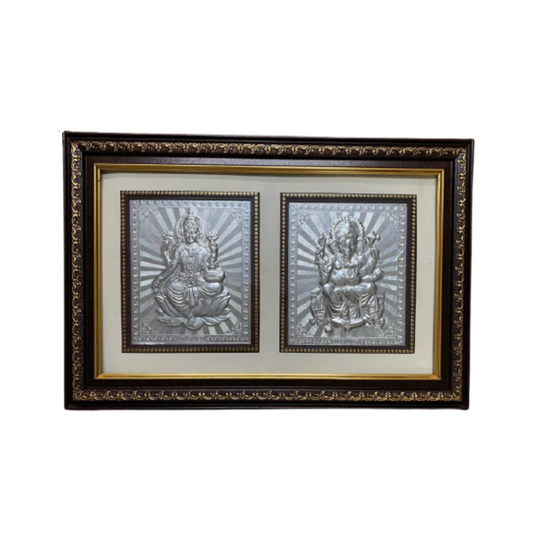 999 Silver Ganesh Lakshmi Frame