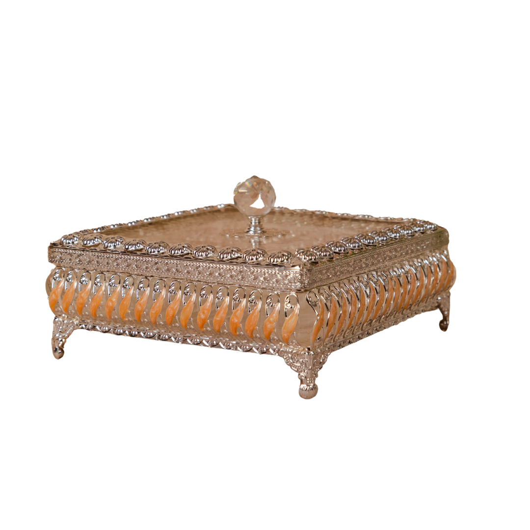 Enamel Dry Fruit/Mukhvas Box(peach)