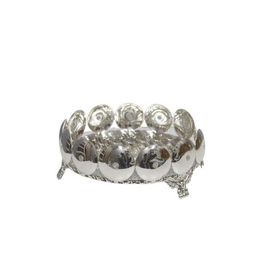 German silver scalloped oval platter