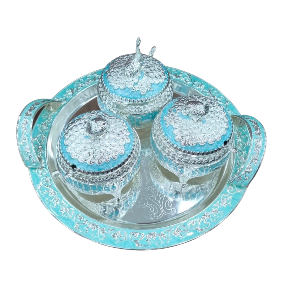 Enamel Peacock Candy Set (Blue)