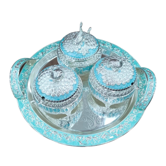 Enamel Peacock Candy Set (Blue)