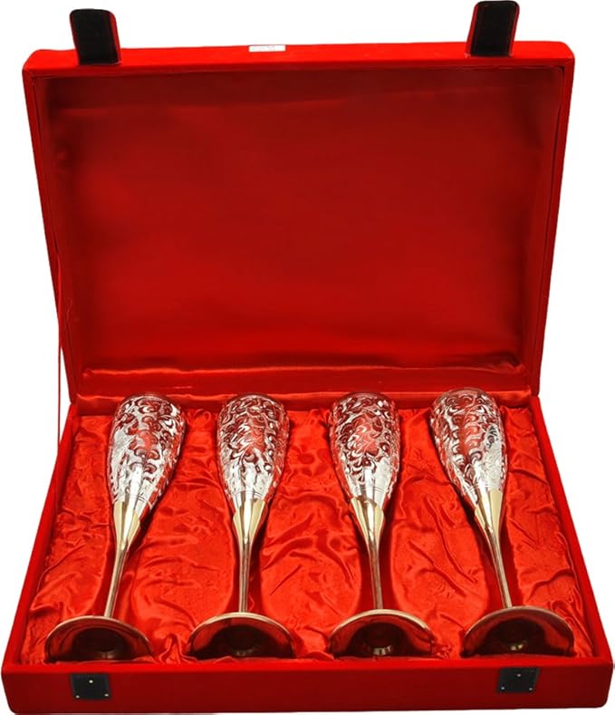 German Silver Wine Glass Set (Set of 4)