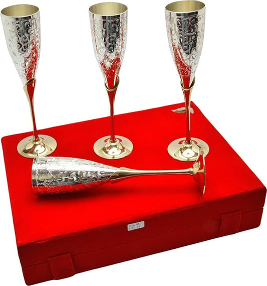 German Silver Wine Glass Set (Set of 4)