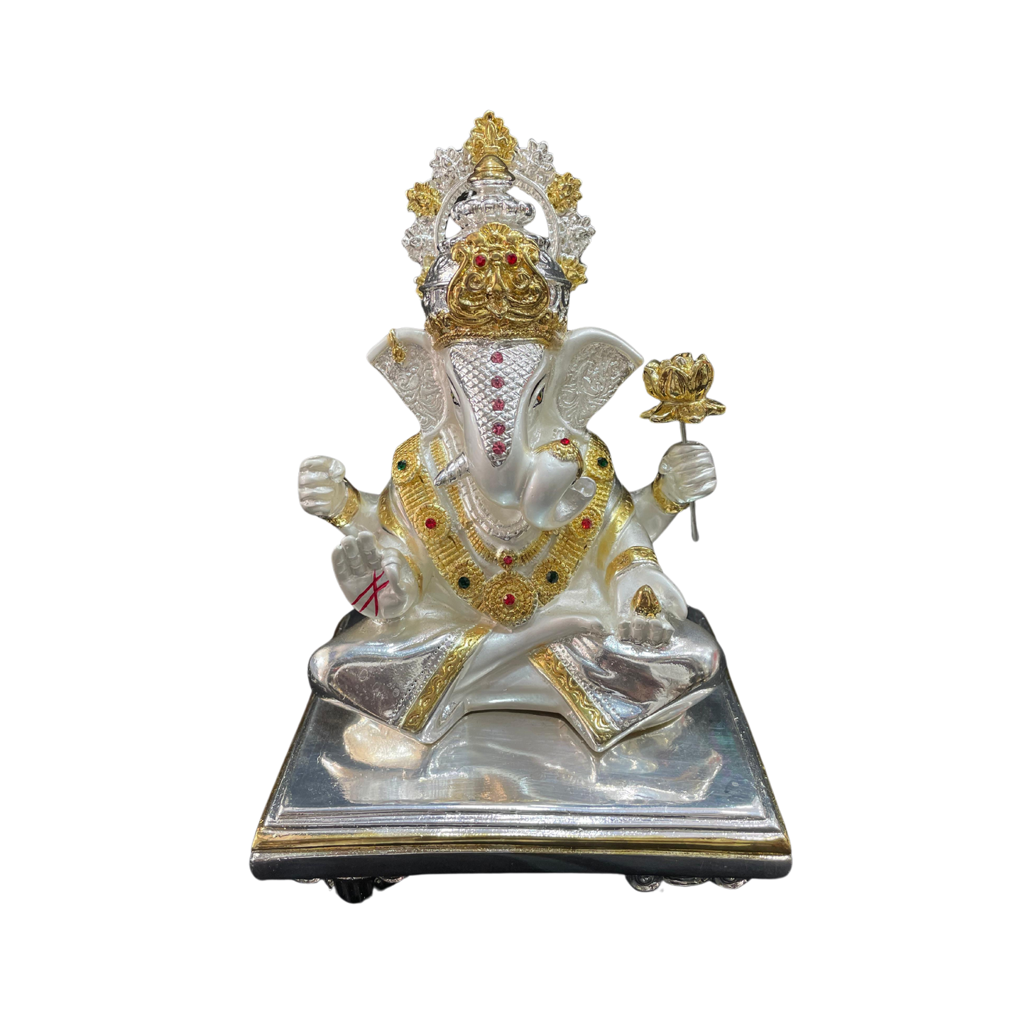 Silver and Gold plated ganesh idol