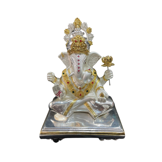 Silver and Gold plated ganesh idol