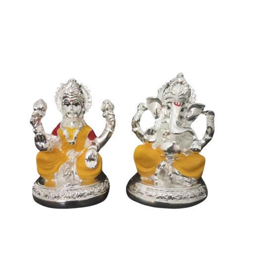 Silver Plated Ganesh Lakshmi