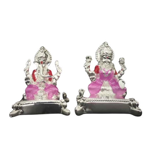 Silver Plated Ganesh Lakshmi