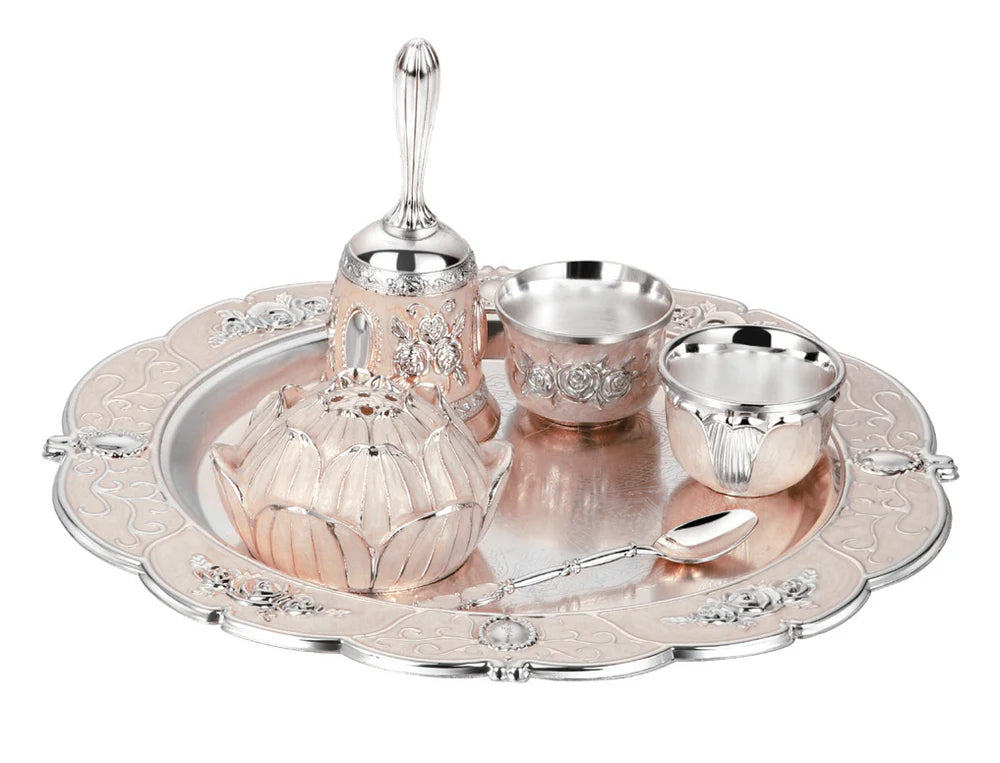 Pastel Puja Thali (Peach)