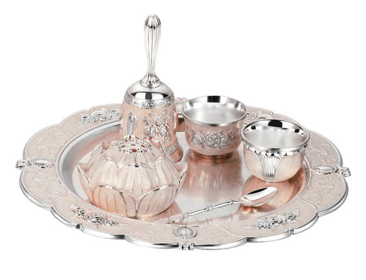 Pastel Puja Thali (Peach)