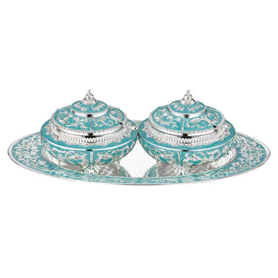 Enamel candy set of 2 (blue)