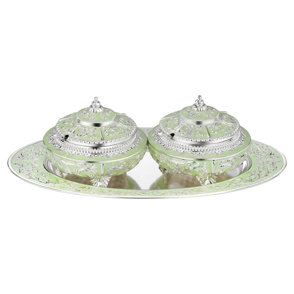 Enamel candy set of 2 (green)