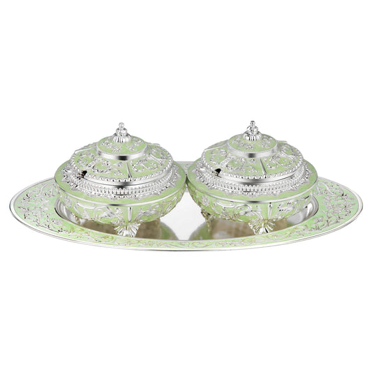 Enamel candy set of 2 (green)