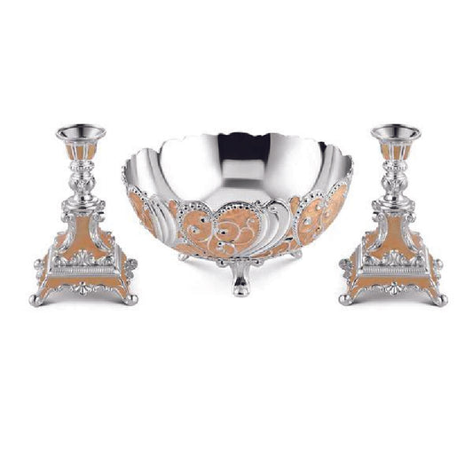 Enamel bowl and candle stand gifting set