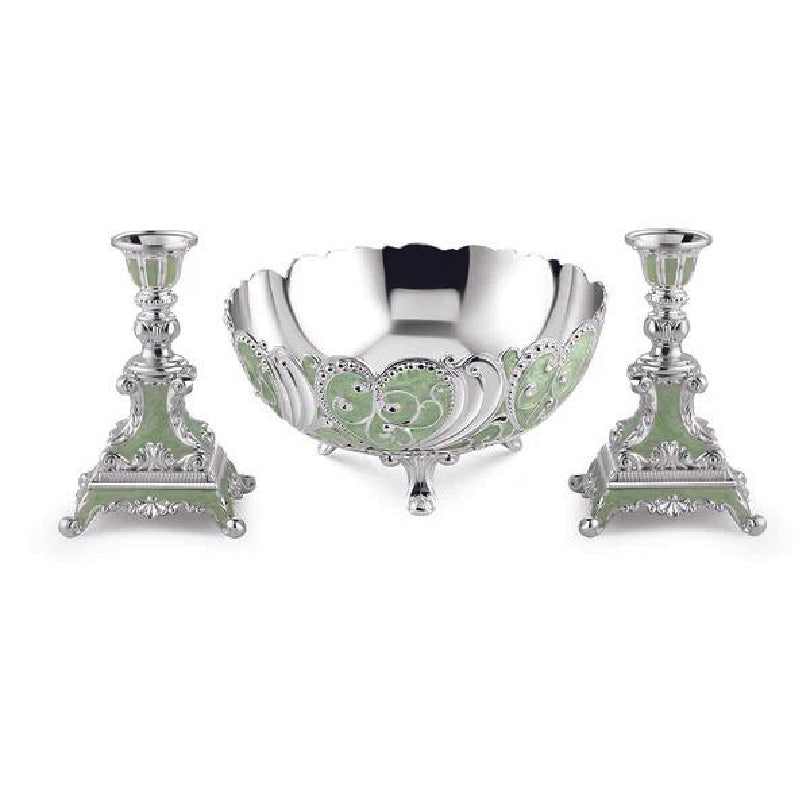 Enamel bowl and candle stand gifting set