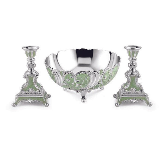 Enamel bowl and candle stand gifting set