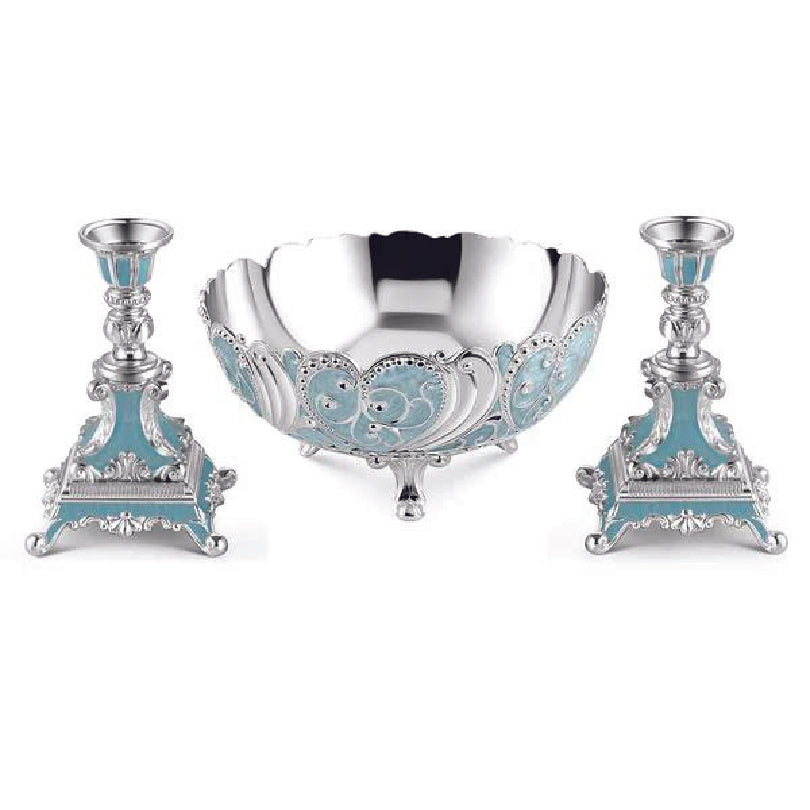 Enamel bowl and candle stand gifting set