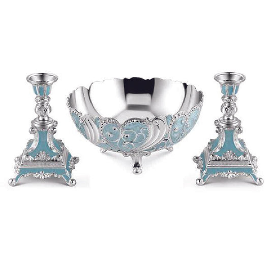 Enamel bowl and candle stand gifting set