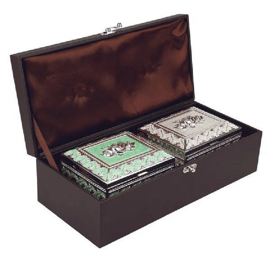 Enamel jewellery box set of 2