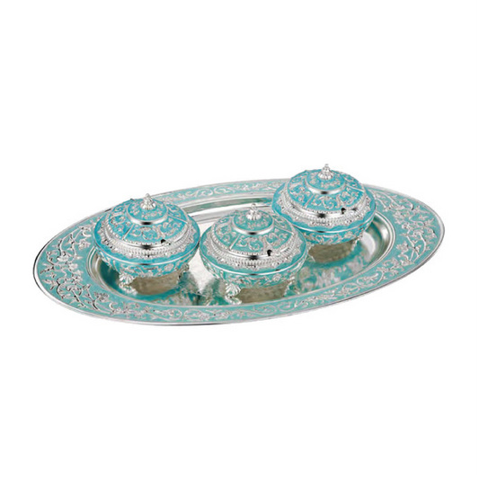 Enamel candy set of 3 (blue)