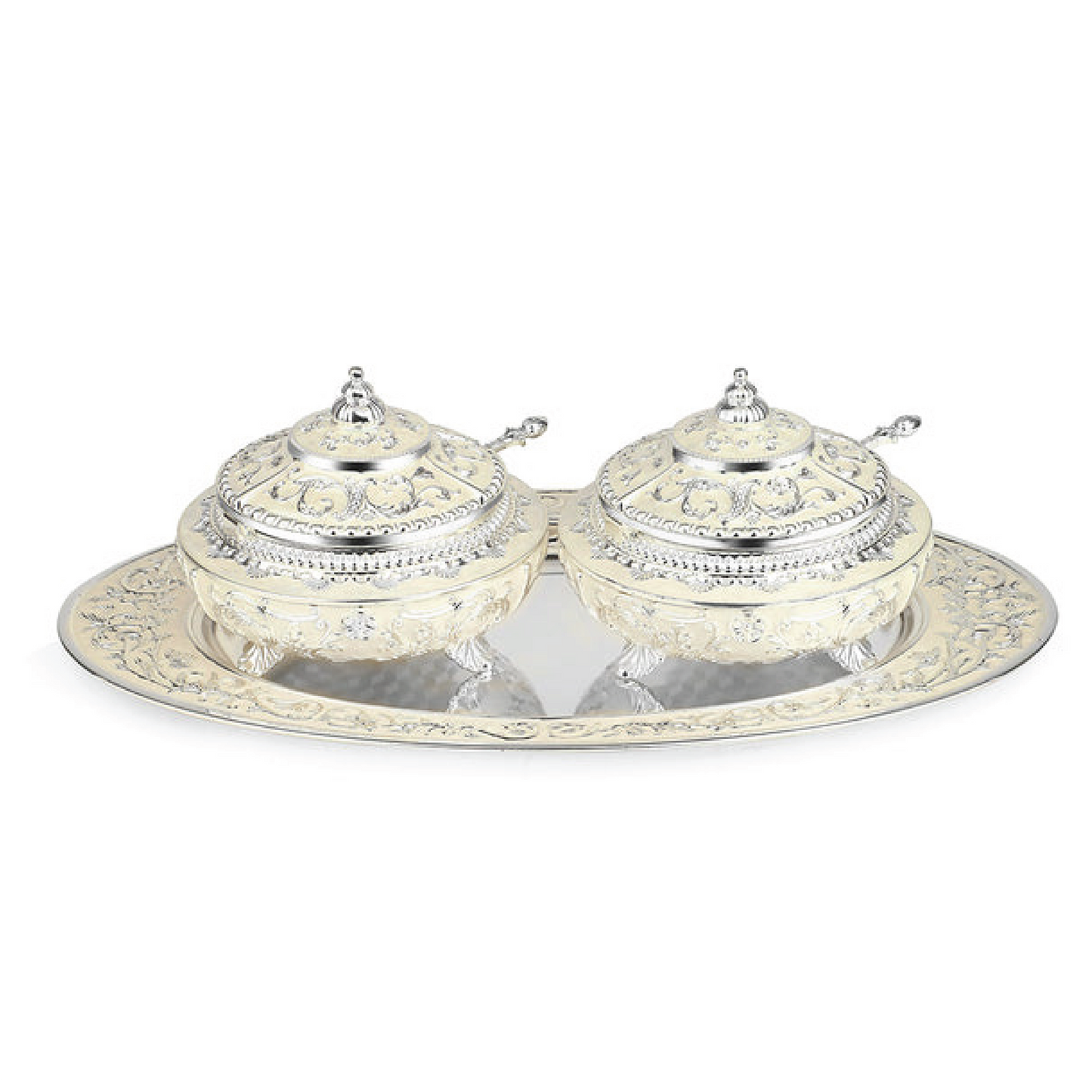 Enamel candy set of 2 (white)