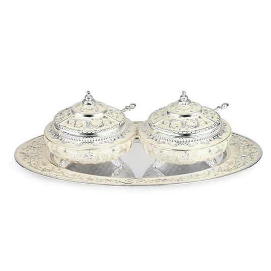 Enamel candy set of 2 (white)