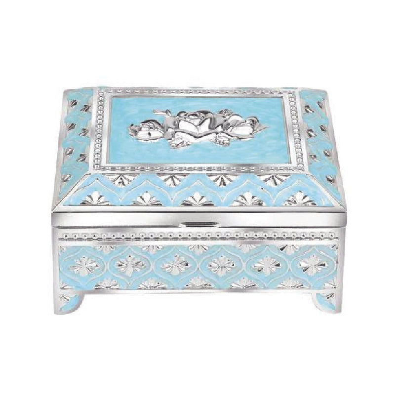 Enamel jewellery box (blue)