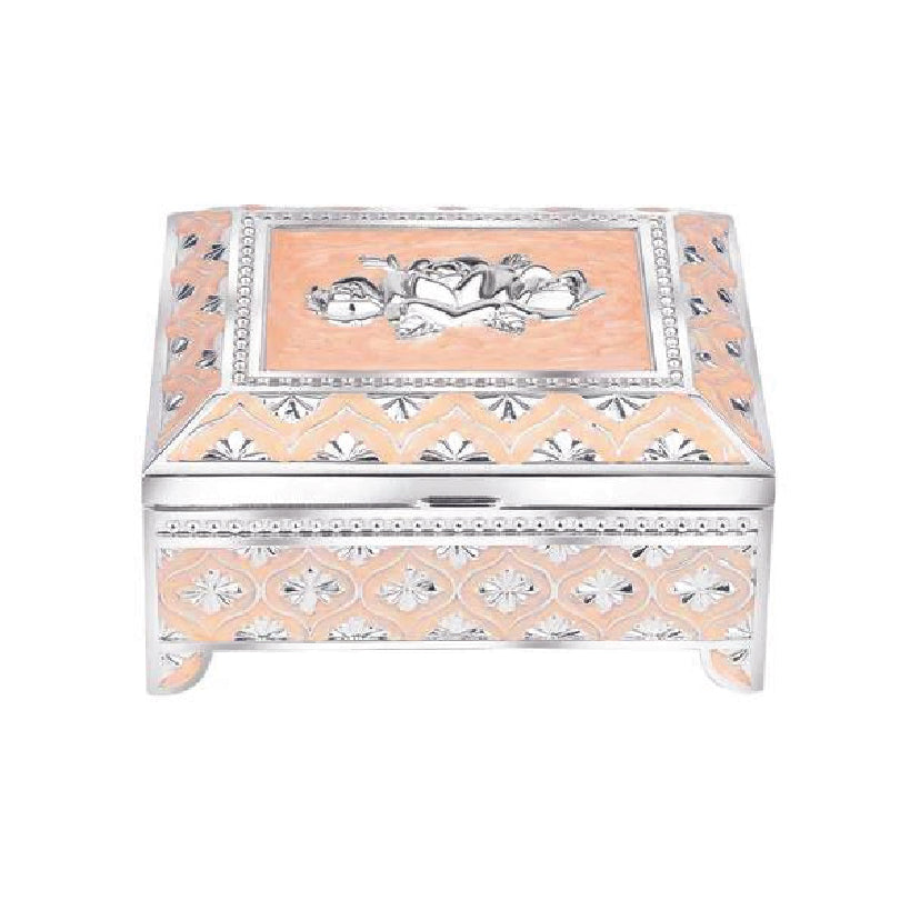 Enamel jewellery box (peach)