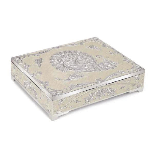 Enamel jewellery box (white)
