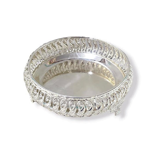 German silver round tray