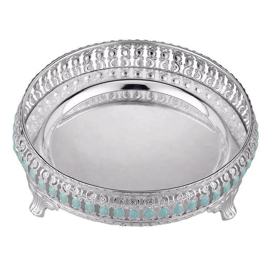 Enamel round tray (blue)
