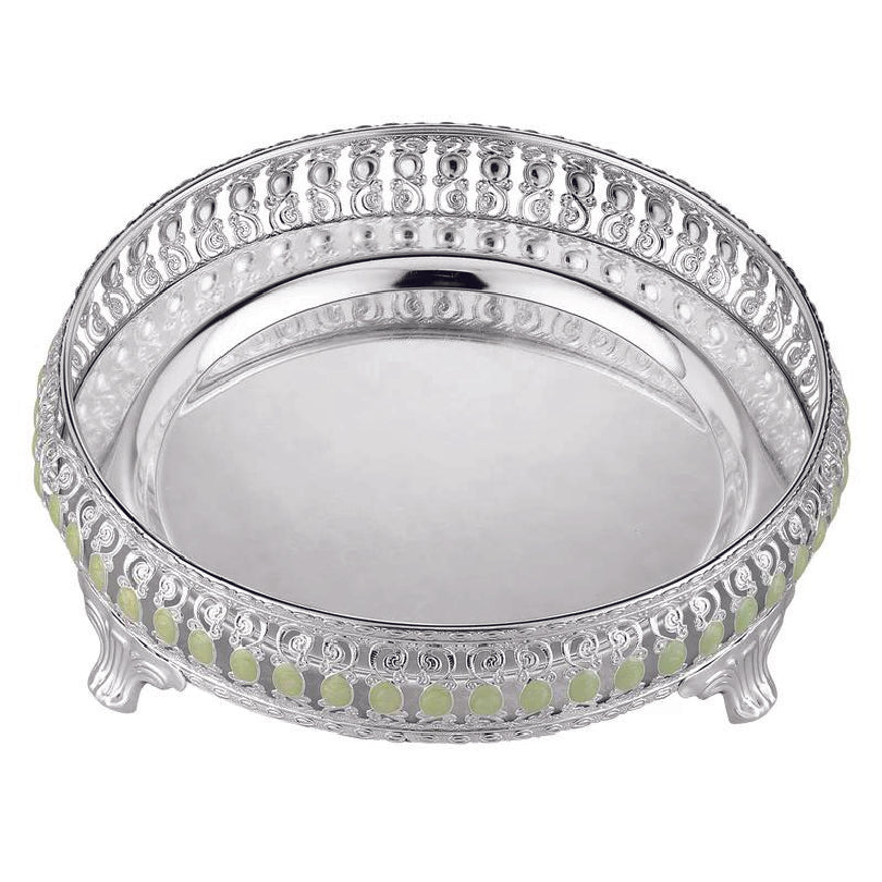 Enamel round tray(green)