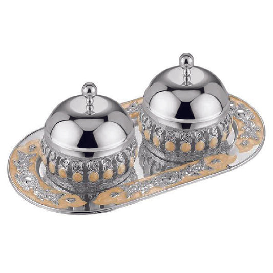 Enamel Candy Jar with Lid (Peach)