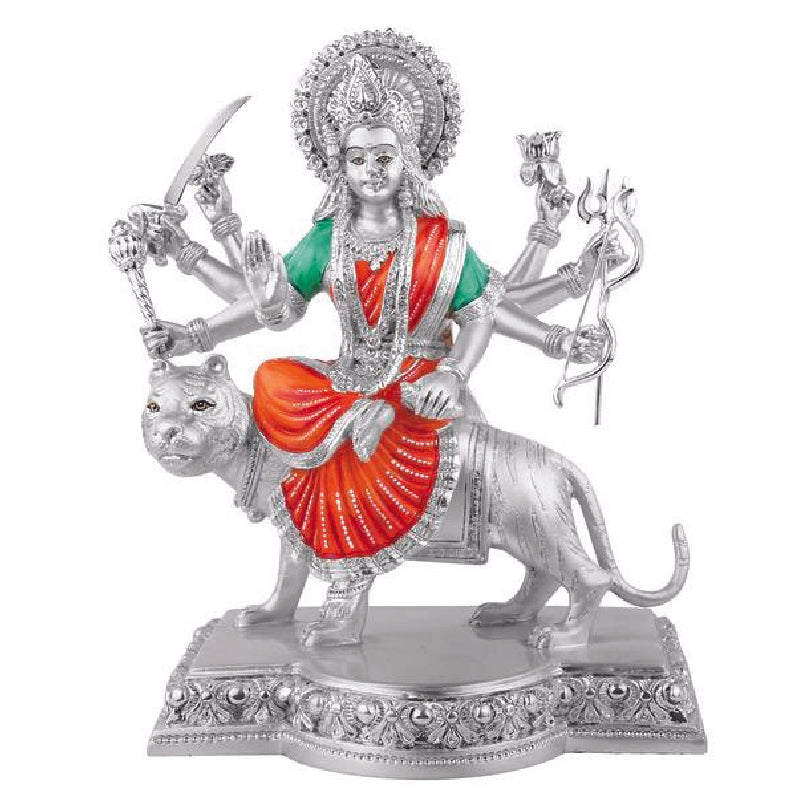 Silver Plated Goddess Durga Idol