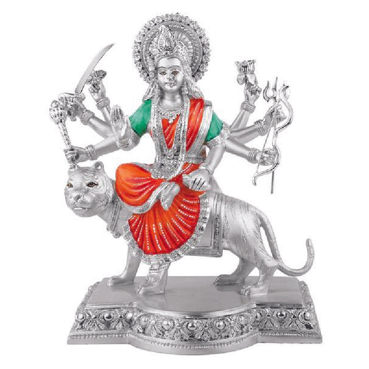 Silver Plated Goddess Durga Idol