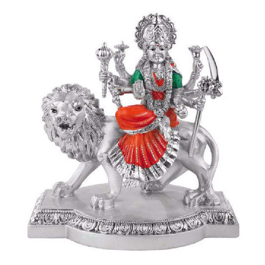 Silver Plated Goddess Durga Idol