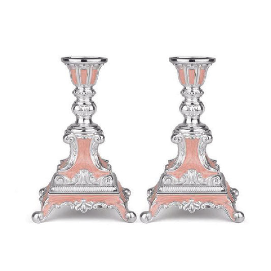 German Silver Candle Stand (Peach)